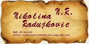Nikolina Radujković vizit kartica
